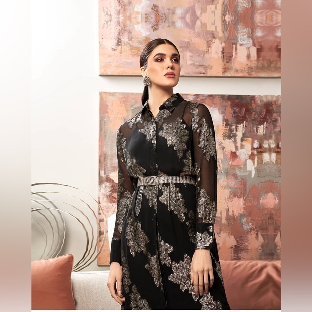 Riva Choice black & gold maxi with slip dress. Size Medium BNWT